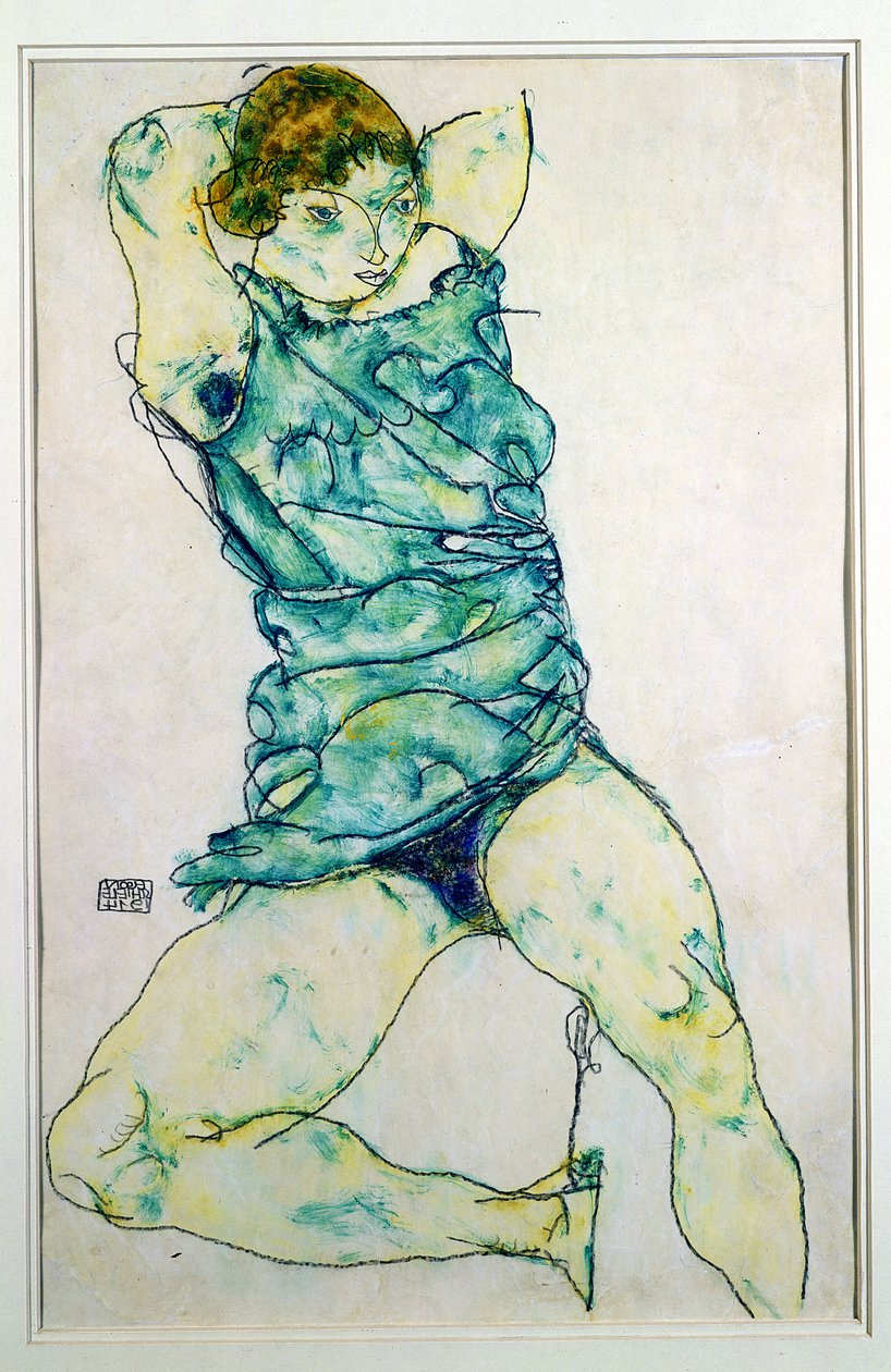 Fille allongée - Egon Schiele