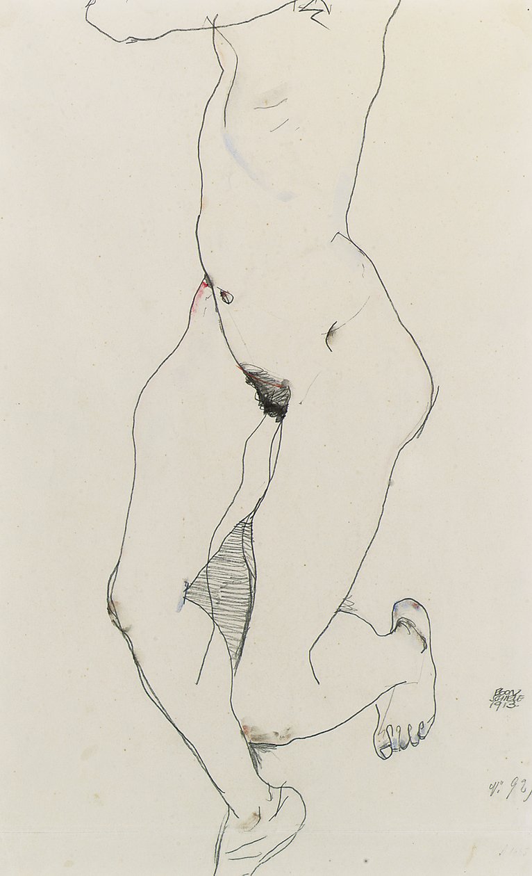 Femme courant, 1913 - Egon Schiele