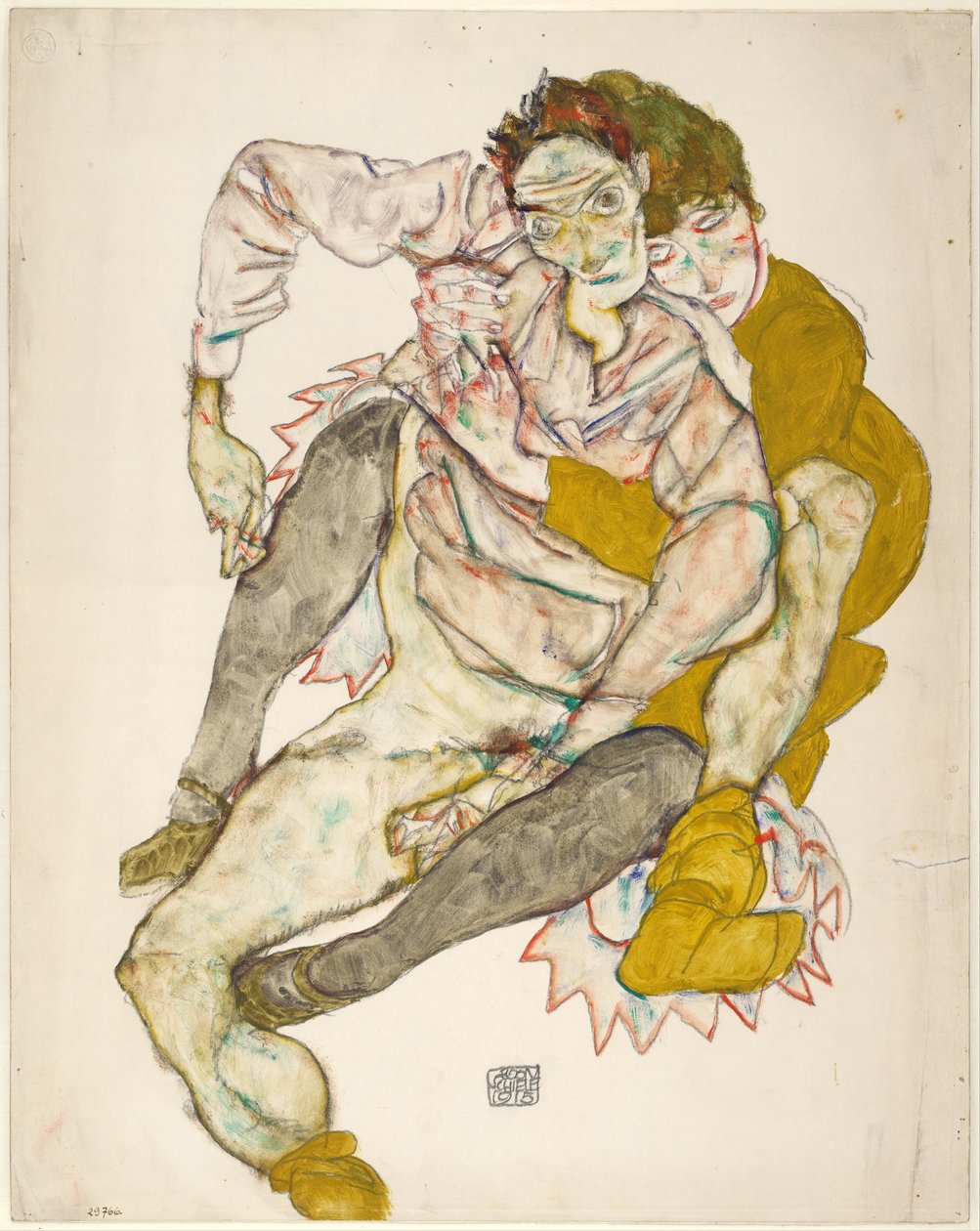 Couple assis - Egon Schiele
