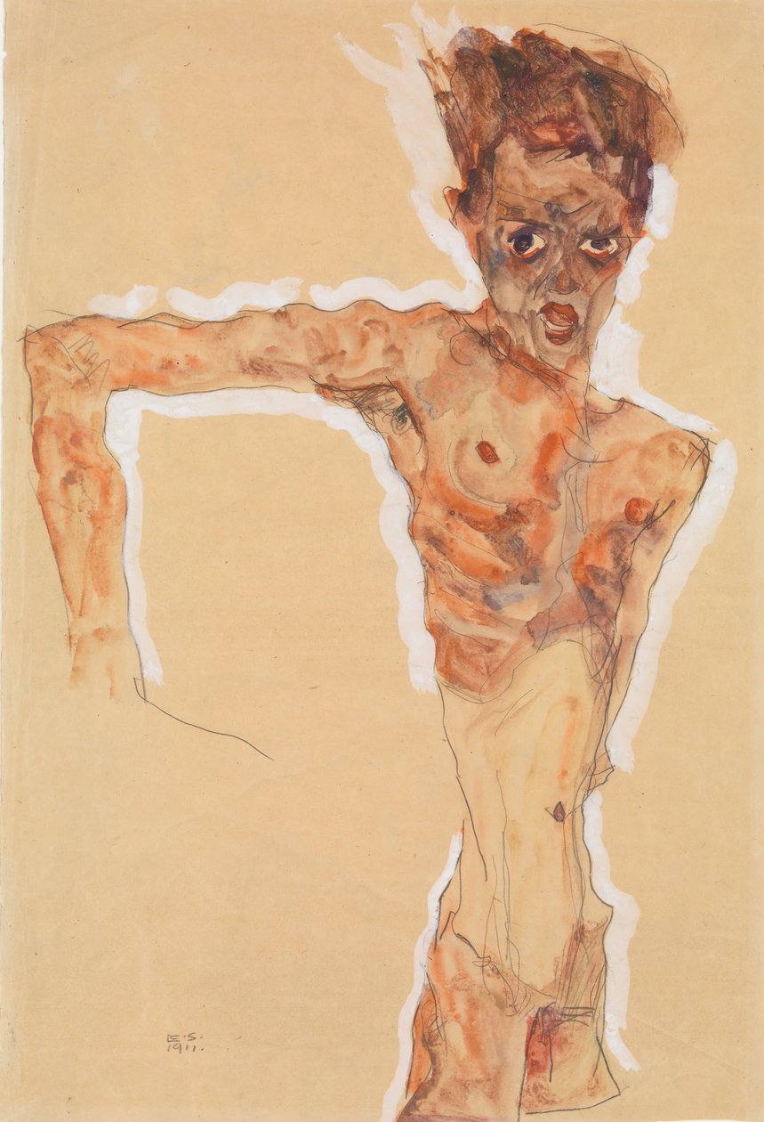 Autoportrait - Egon Schiele