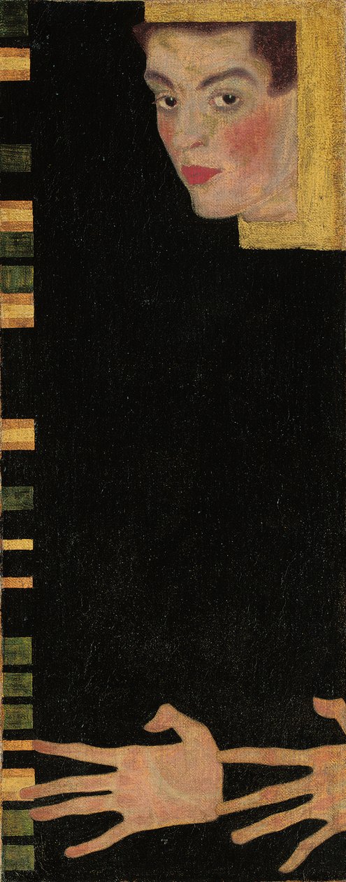 Autoportrait avec les doigts écartés, 1909 - Egon Schiele