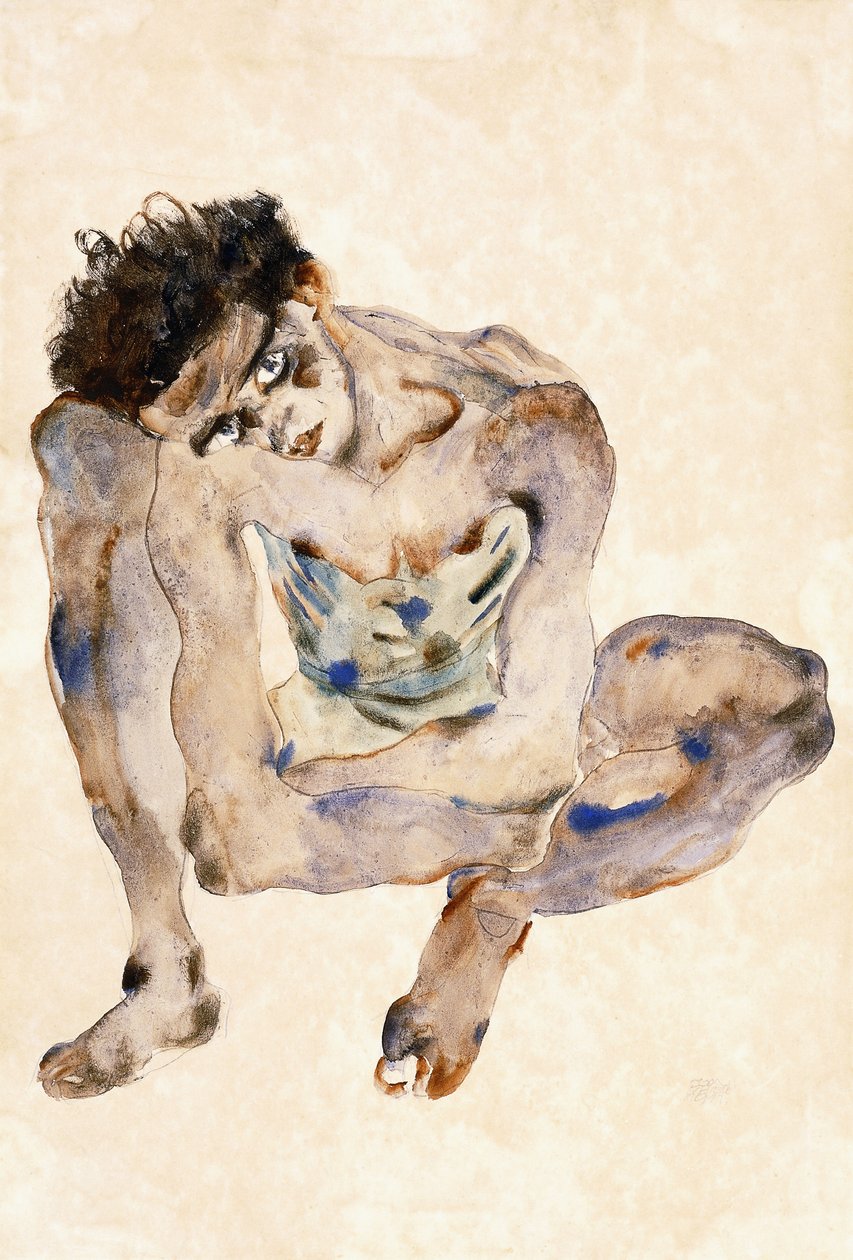 Accroupi - Egon Schiele