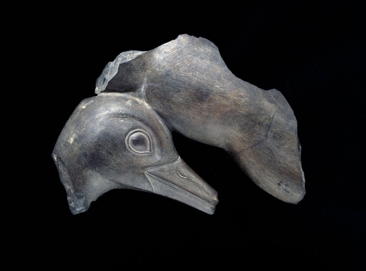 Fragment de plat sculpté avec motifs de canard, Période dynastique précoce - Egyptian