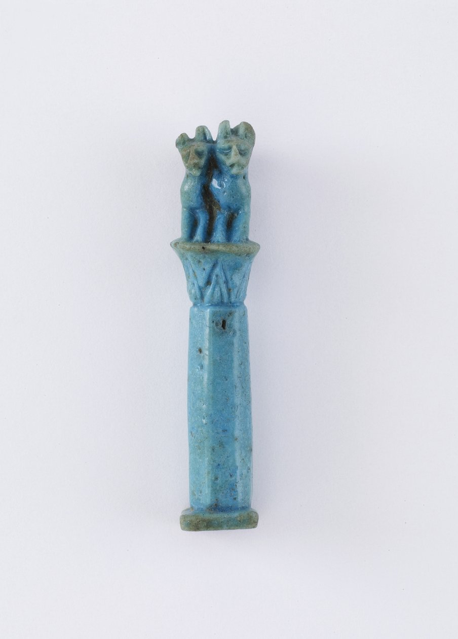 Colonne de papyrus avec deux chats, peut-être période ptolémaïque, 305-30 av. J.-C. - Egyptian