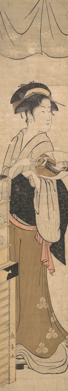 Jeune dame avec éventail - Eishōsai Chōki
