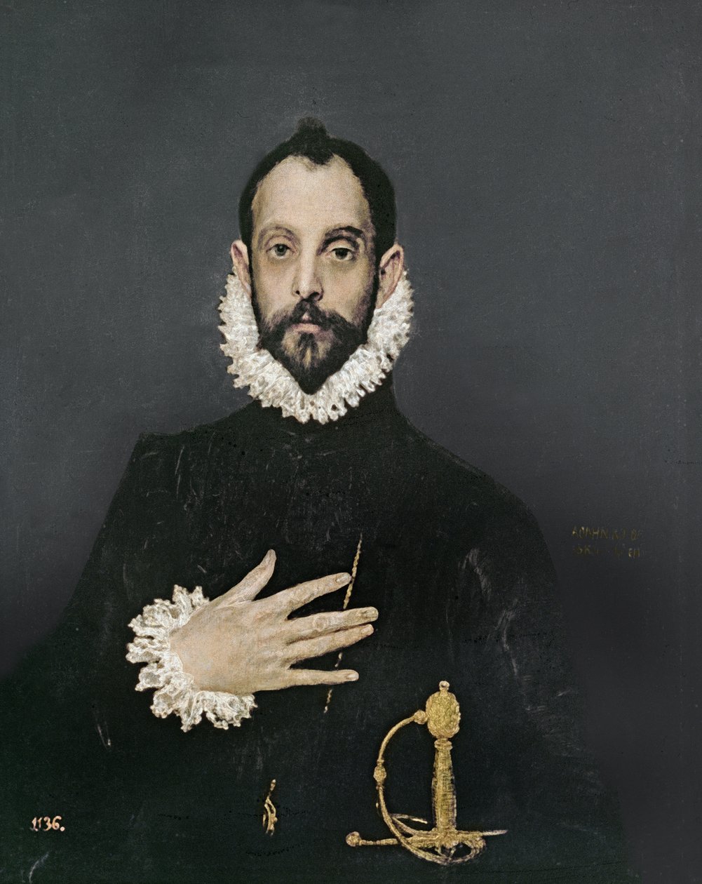 Gentleman avec la main sur la poitrine, vers 1580 - El Greco