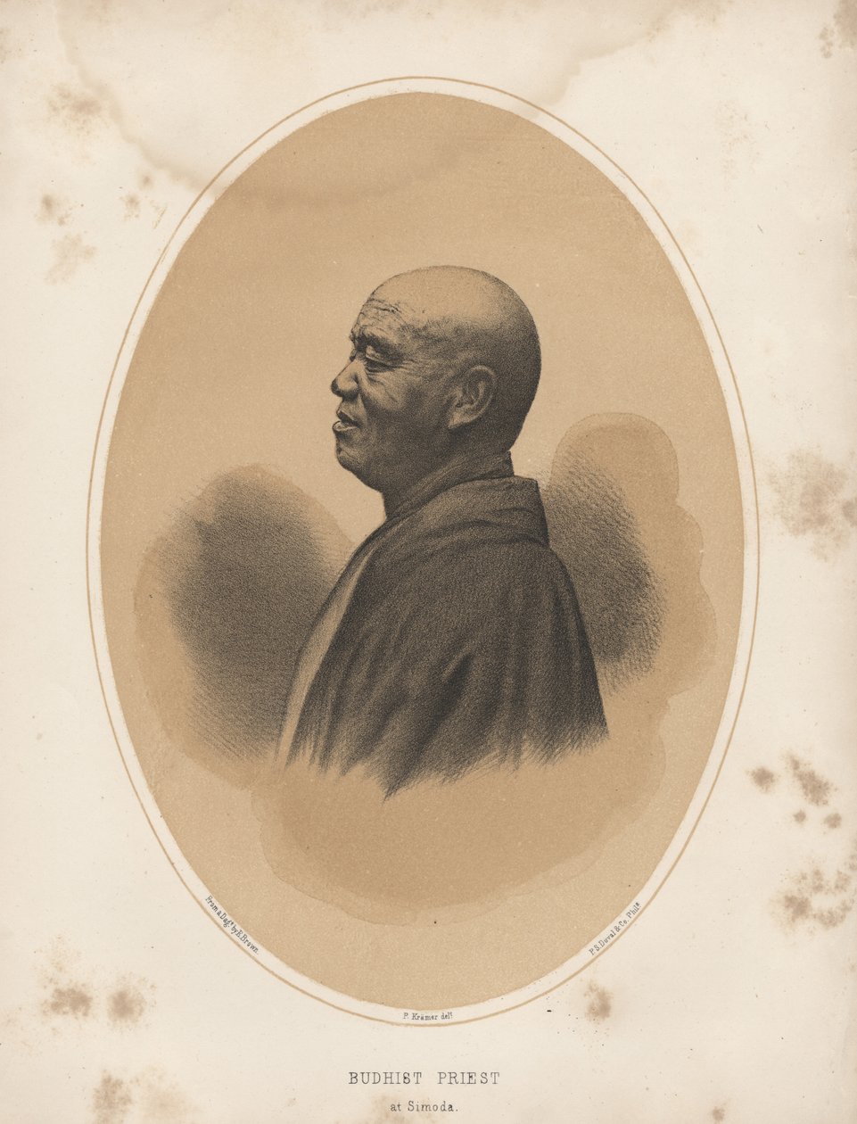 Prêtre bouddhiste à Simoda, 1855 - Eliphalet Brown