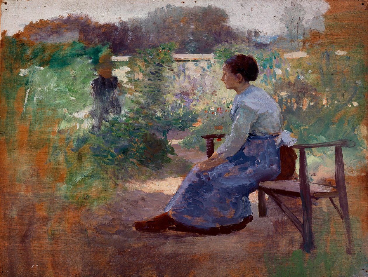 Femme assise dans un jardin - Eliphalet Fraser Andrews