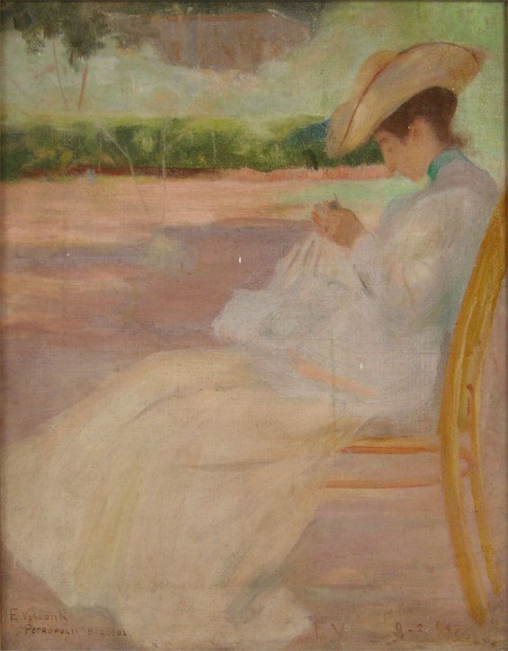 Femme dans un parc, Petrópolis - Eliseu Visconti