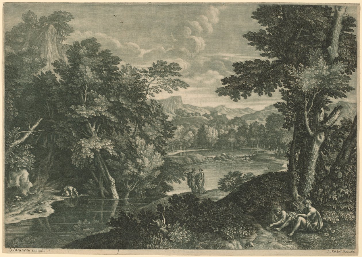 Paysage - Elisha Kirkall, after Jacques Rousseau