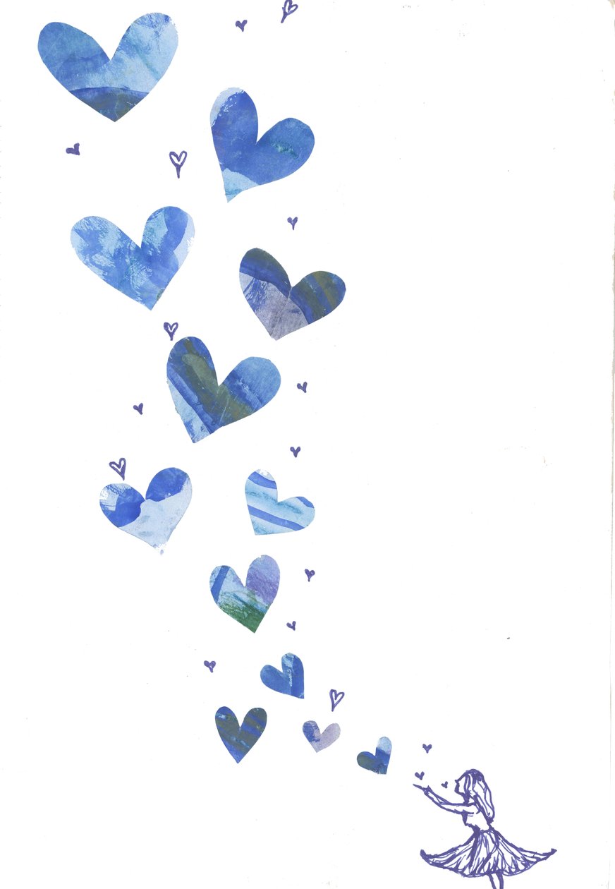 Blowing a Kiss, 2013 (aquarelle et collage) - Elizabeth Rider