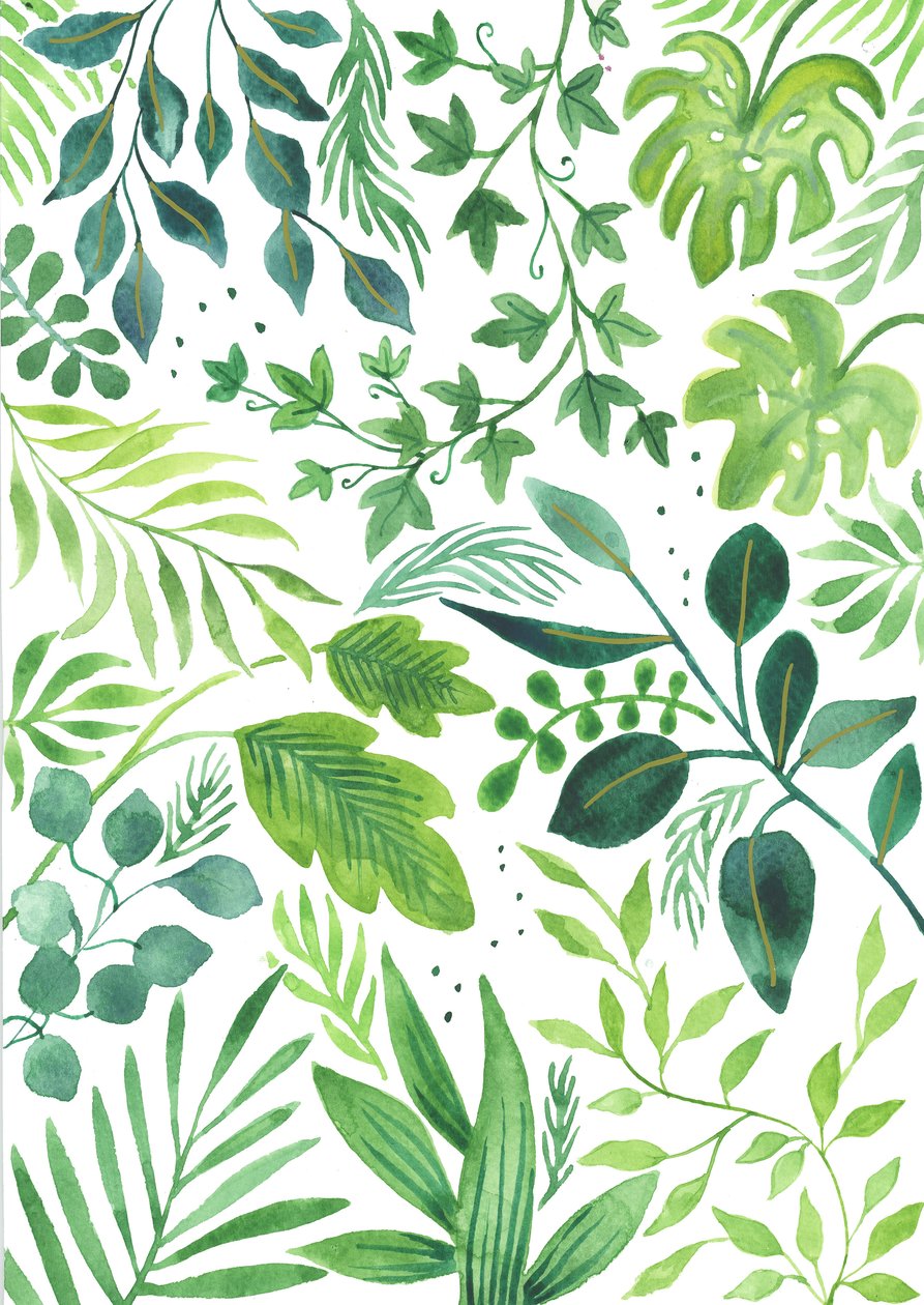 Mélange de feuilles, 2018 (aquarelle) - Elizabeth Rider