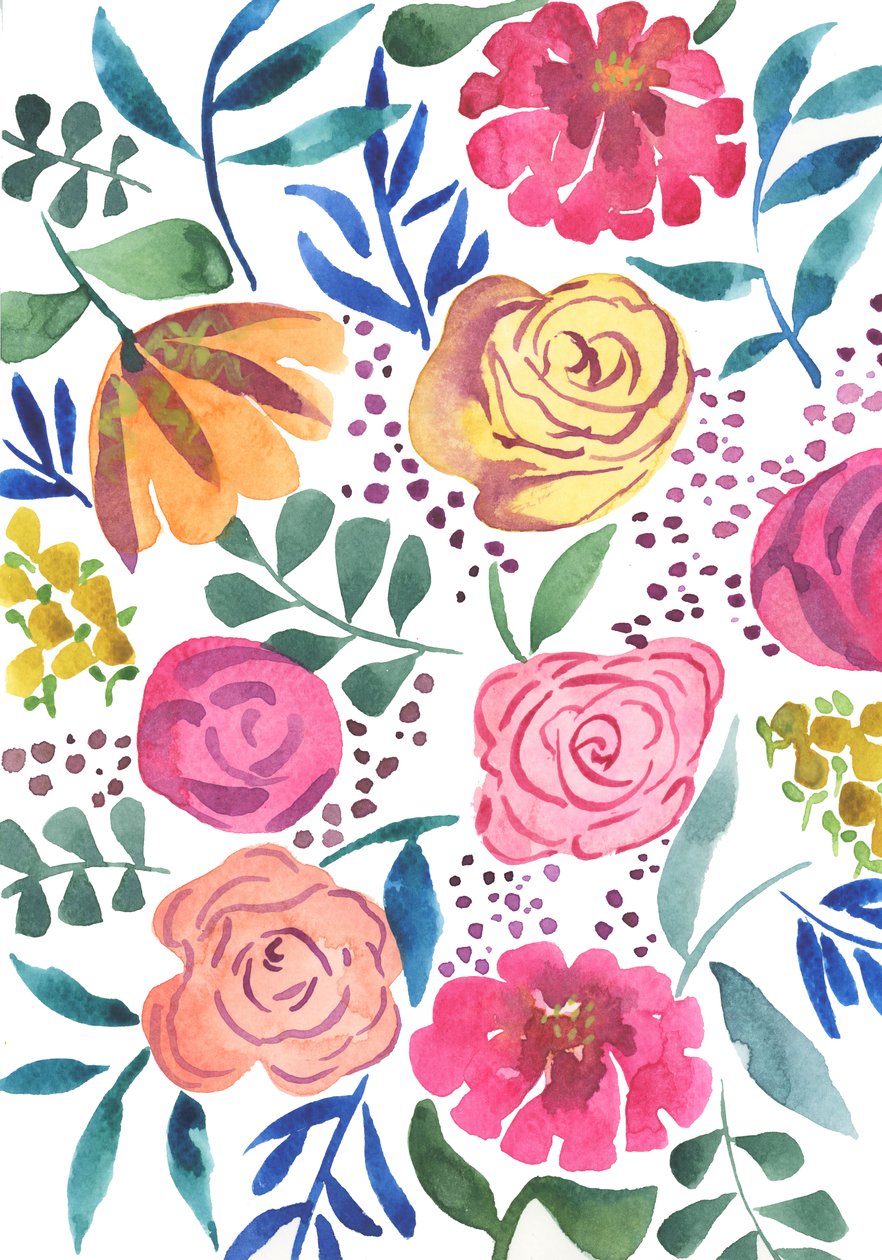 Rose Medley, 2018 (aquarelle) - Elizabeth Rider