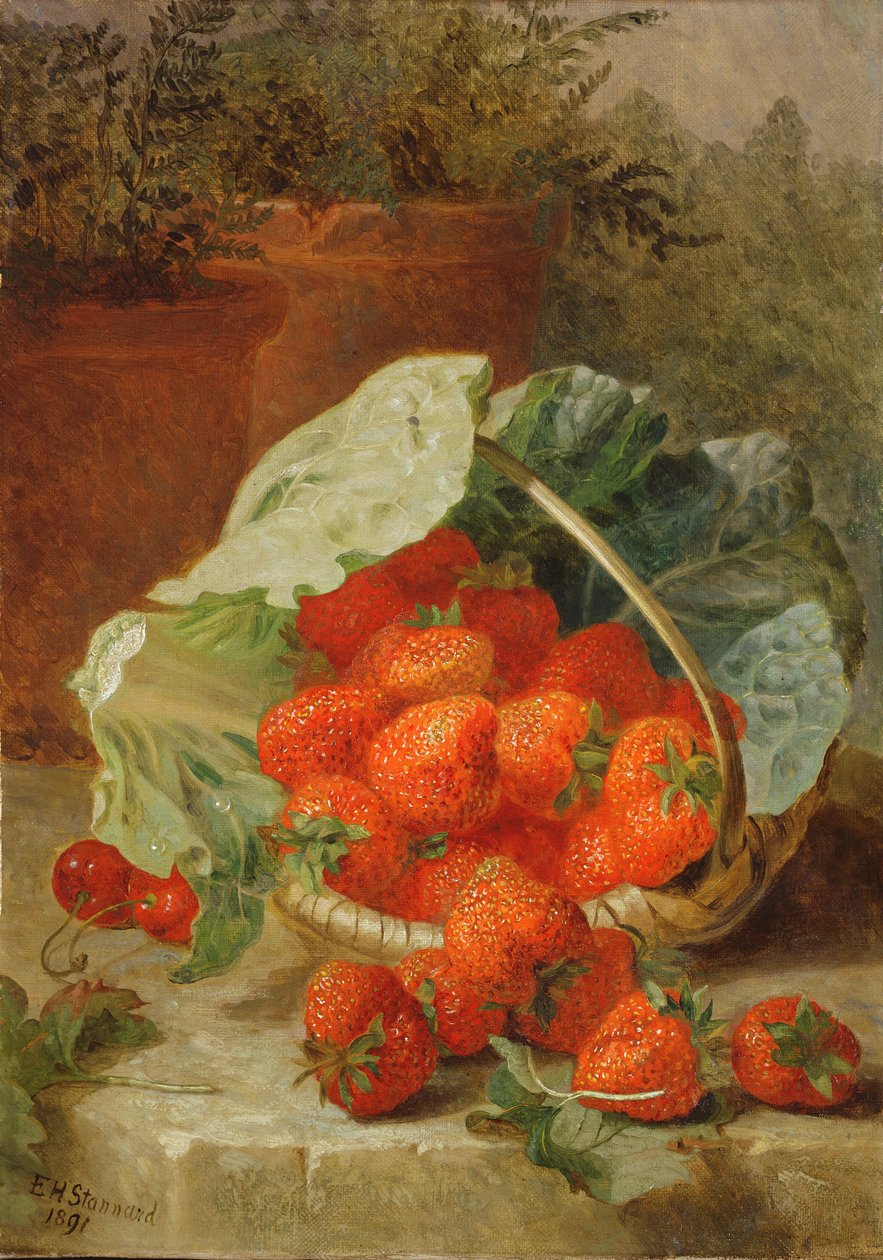Fraises dans une feuille de chou, 1891 - Eloise Harriet Stannard