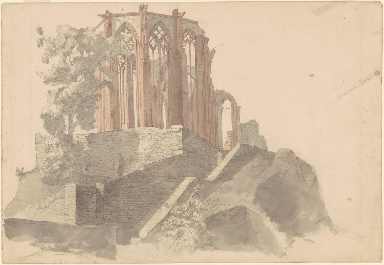 Ruines de la cathédrale, Bacharach - Emanuel Gottlieb Leutze