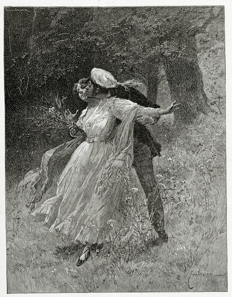 Jeunesse, Les Chansons des Rues et des Bois, 19e siècle (gravure en noir et blanc) - Emile Antoine Bayard