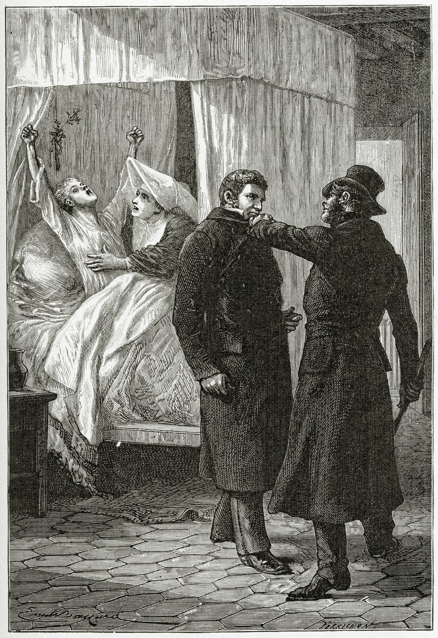 La mort de Fantine - Illustration de Les Misérables, XIXe siècle - Emile Antoine Bayard