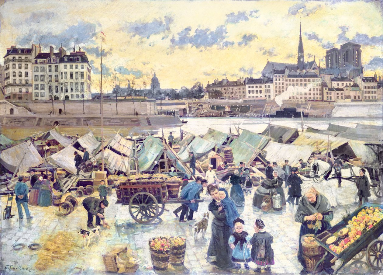Le marché aux pommes - Emile Antoine Guillier