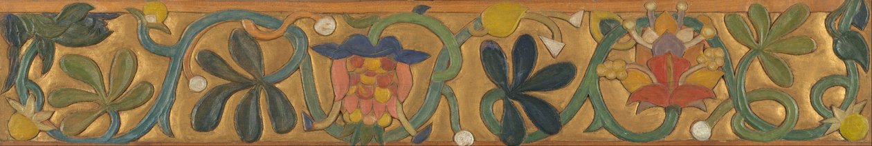 Planche décorée de vrilles et de fleurs - Emile Bernard