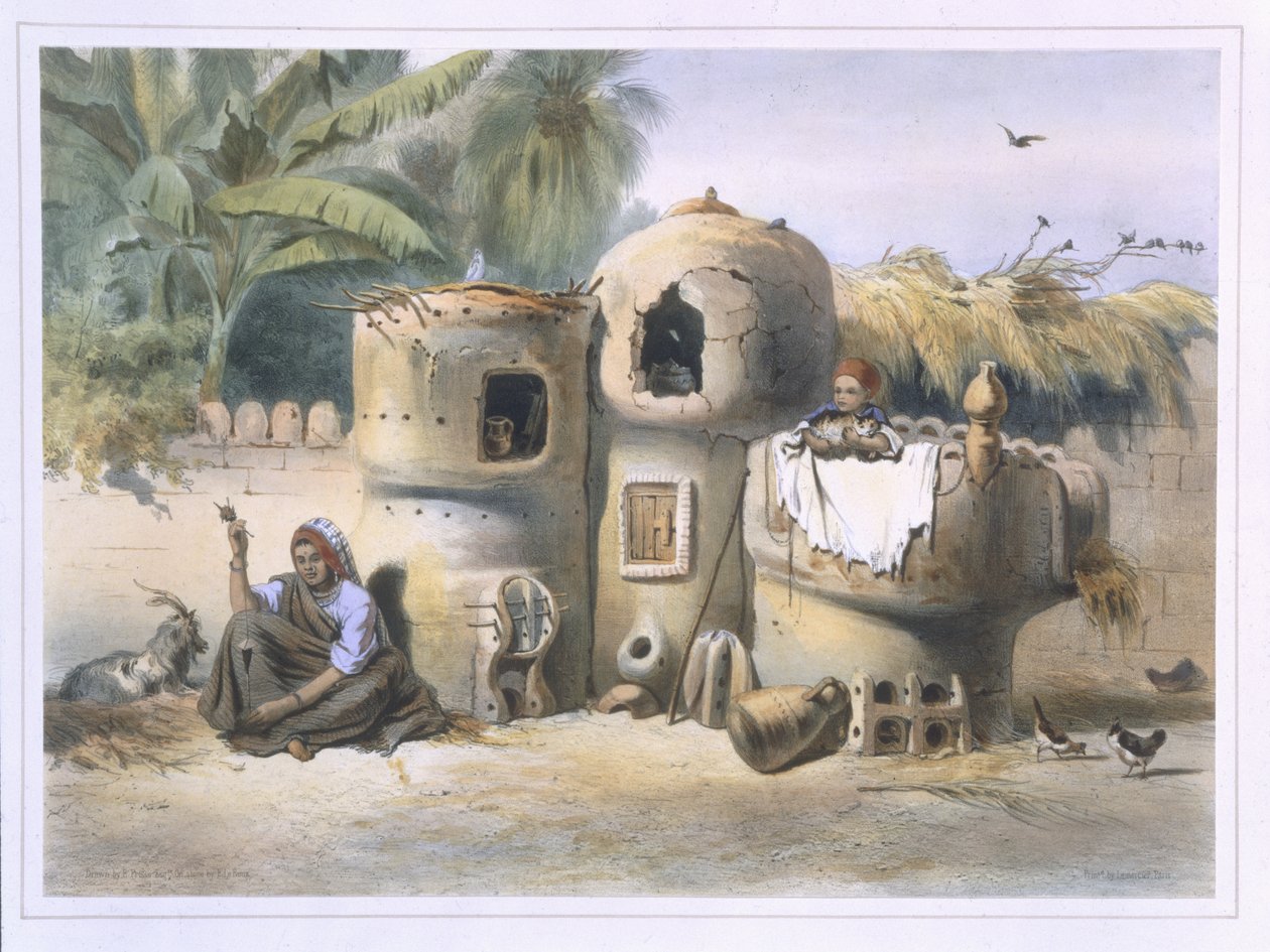 Habitations paysannes en Haute-Égypte, illustration de 