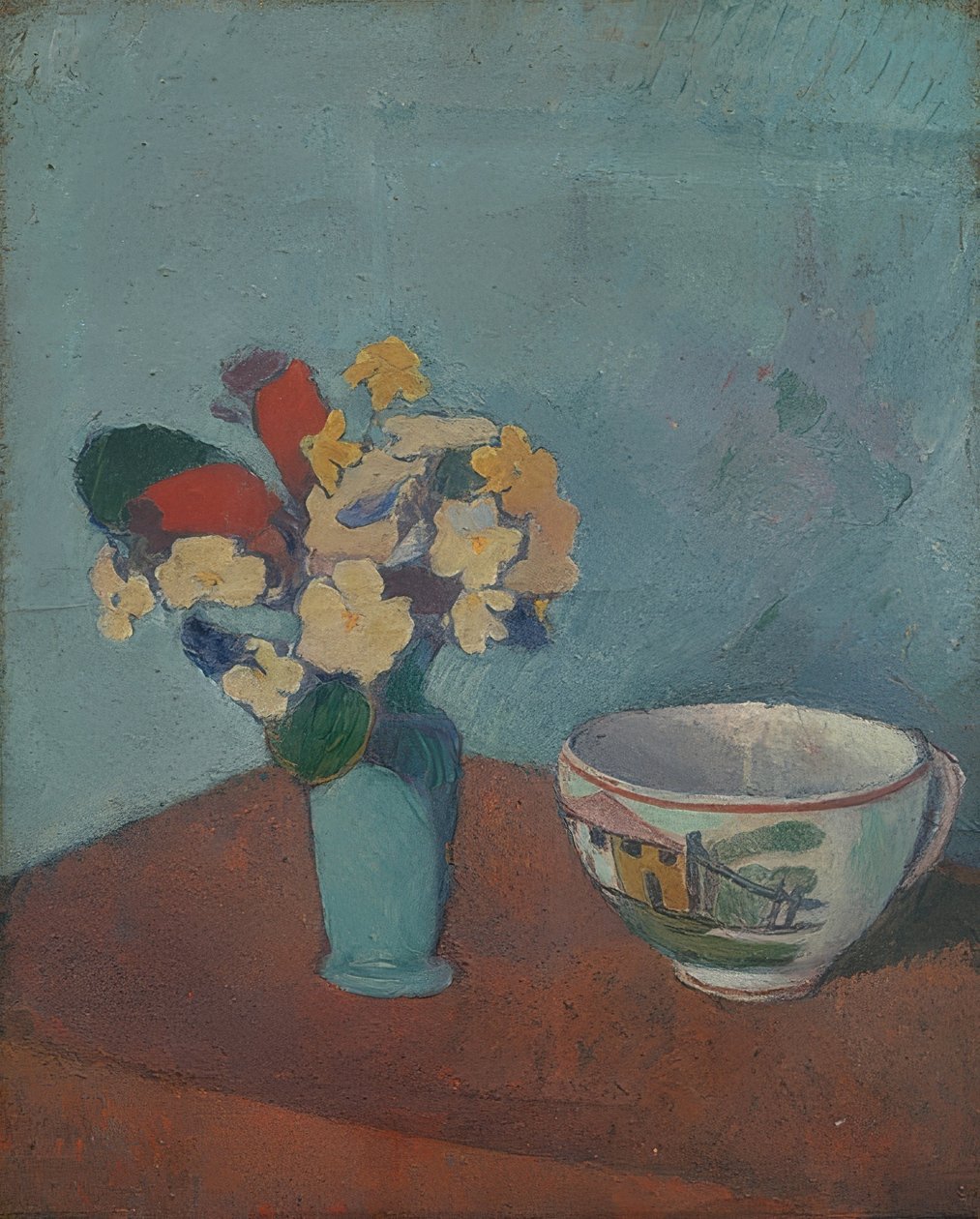 Vase avec des fleurs et une tasse - Emile Bernard