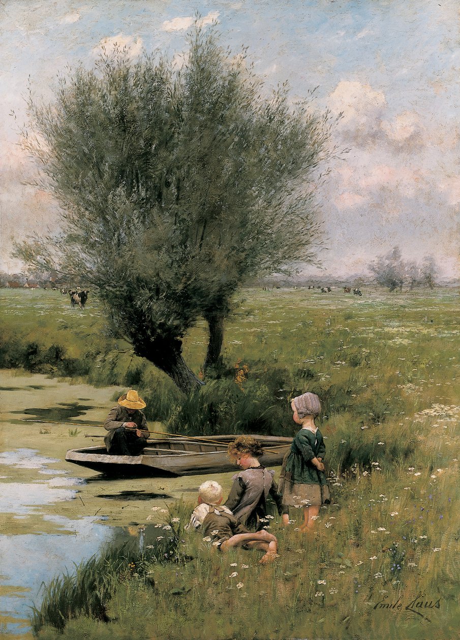 Au bord de la rivière - Emile Claus