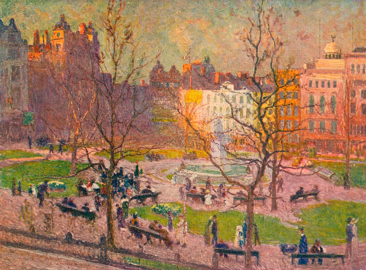 Soleil de mars, Leicester Square, vers 1914 - Emile Claus