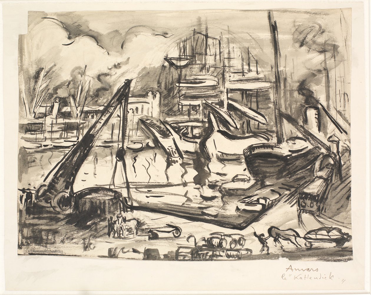 Le bassin portuaire Kattendijk à Anvers - Emile Othon Friesz