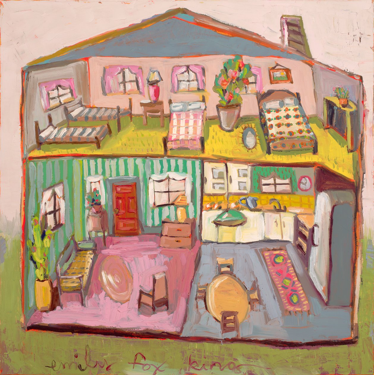 Maison de poupée 17, 2020 (huile sur toile) - Emily Fox King