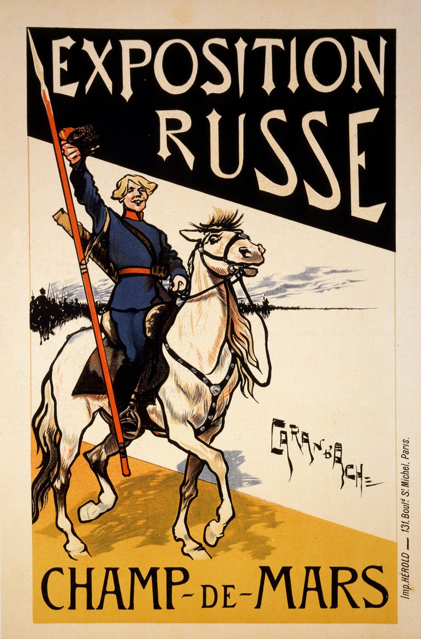 Affiche pour une exposition russe aux Champs de Mars, Paris, c.1910 - Emmanuel Poire Caran D