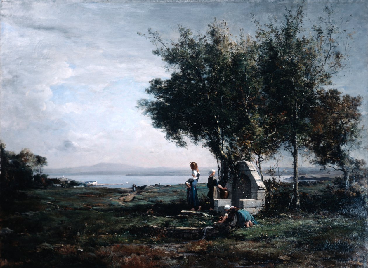 Femmes à la fontaine - Emmanuel Lansyer