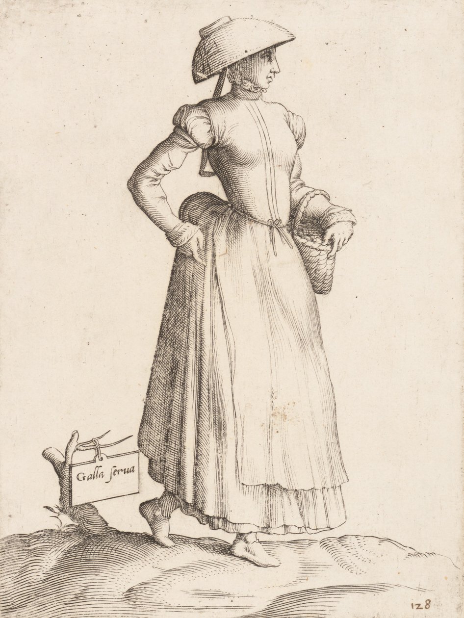 Planche de costume : Galla Serva, vers 1557-58 - Enea Vico
