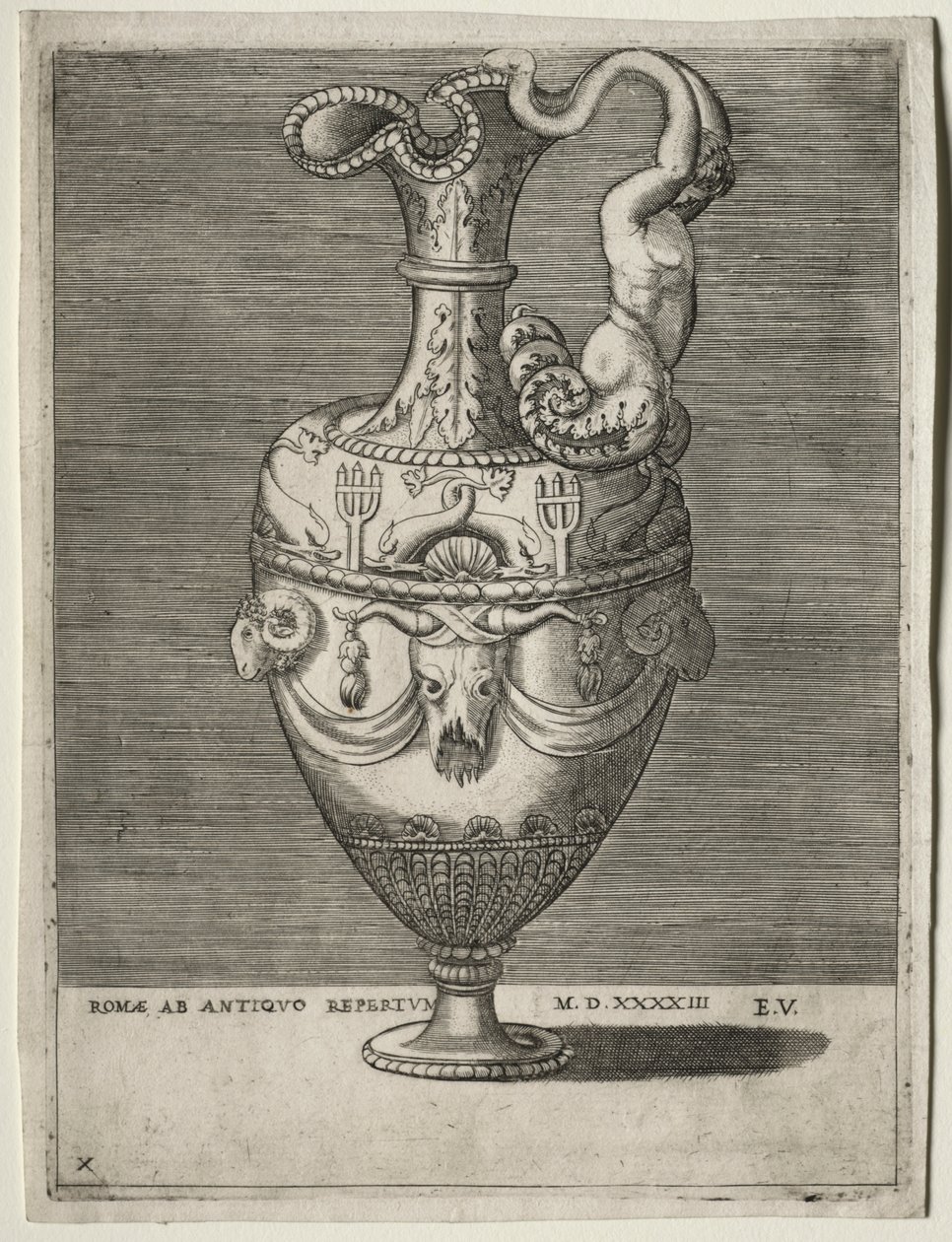 Aiguière ornée de dauphins - Enea Vico