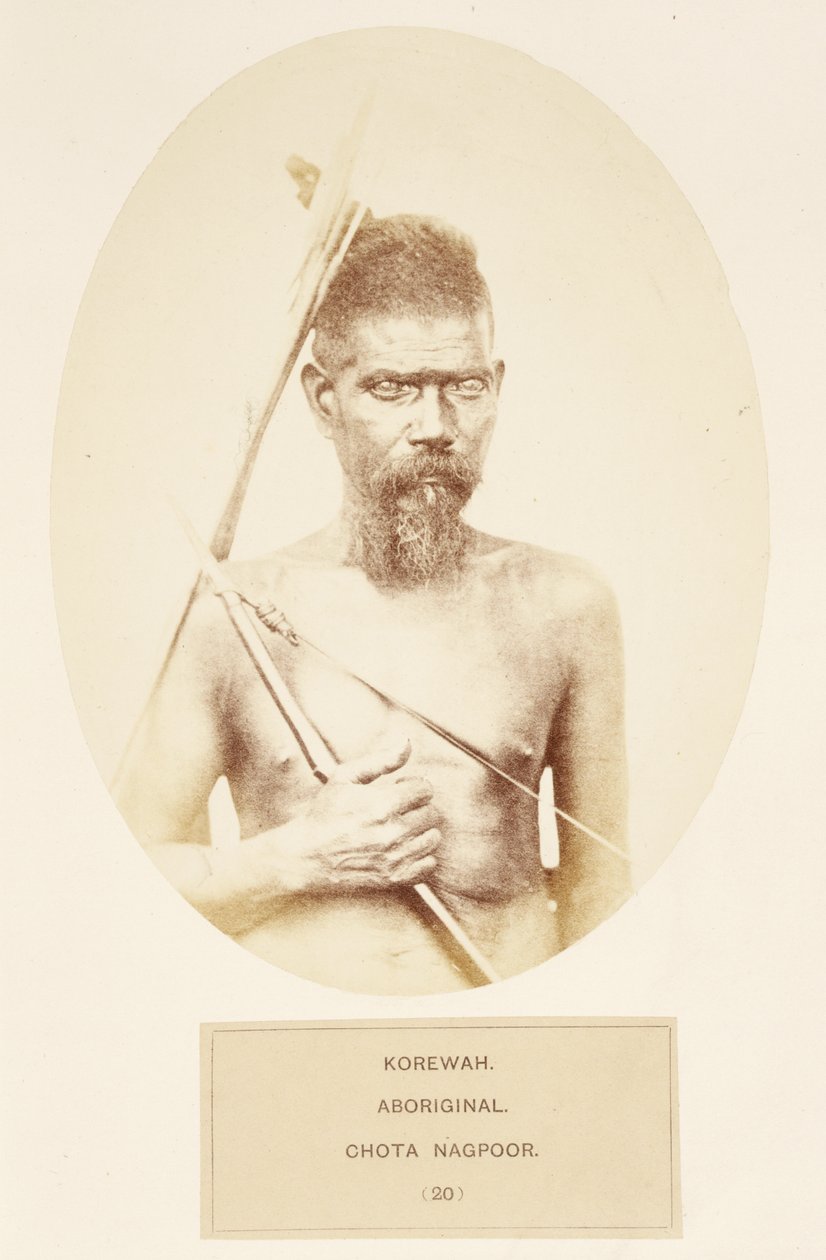 Korewah, aborigène, Chota Nagpoor, de The People of India, par J. Forbes Watson, publié en 1868 - English Photographer