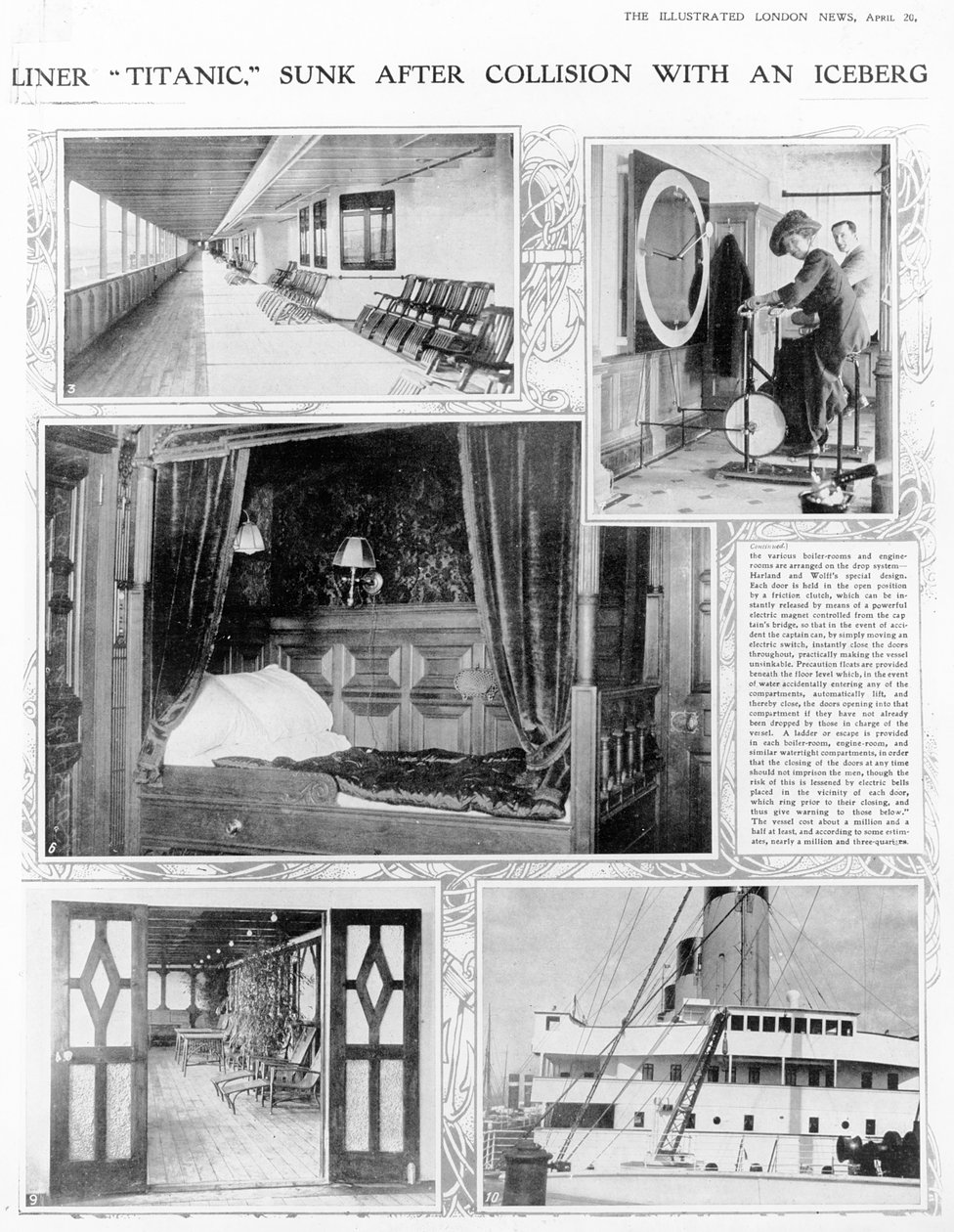 Le paquebot Titanic coulé après une collision avec un iceberg, de The Illustrated London News, 20 avril 1912 - English Photographer