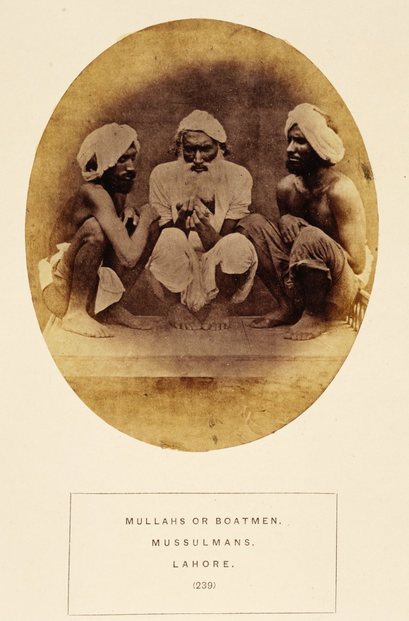 Mullahs ou bateliers, Mussulmans, Lahore, de The People of India, par J. Forbes Watson, publié en 1868 - English Photographer