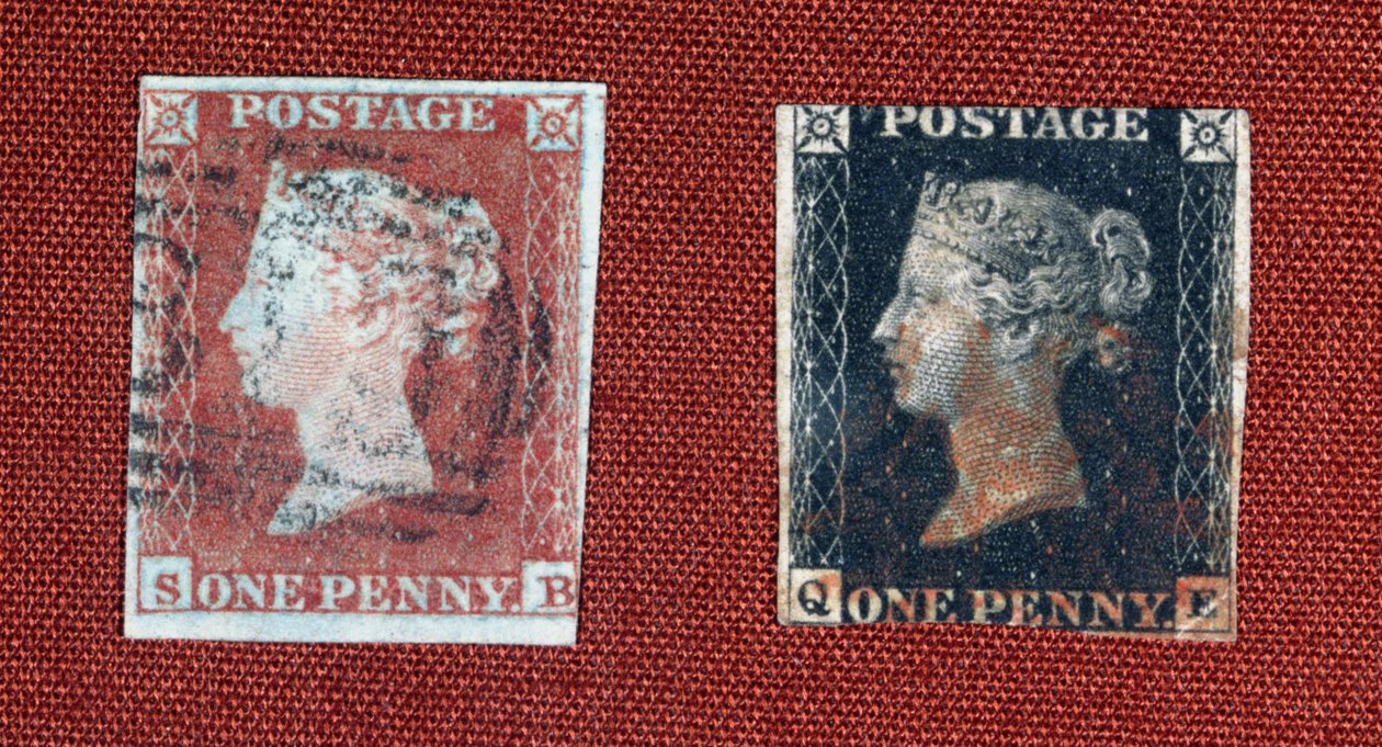 Penny Black et Penny Red, 1850 (encre sur papier) - English Photographer