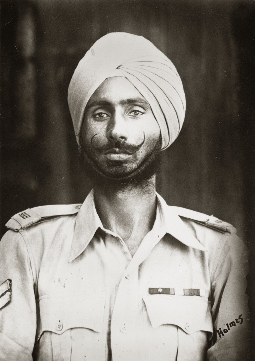 Portrait du naik Nand Singh, 1er bataillon, 11th Sikh Regiment, Birmanie, 1944 - English Photographer