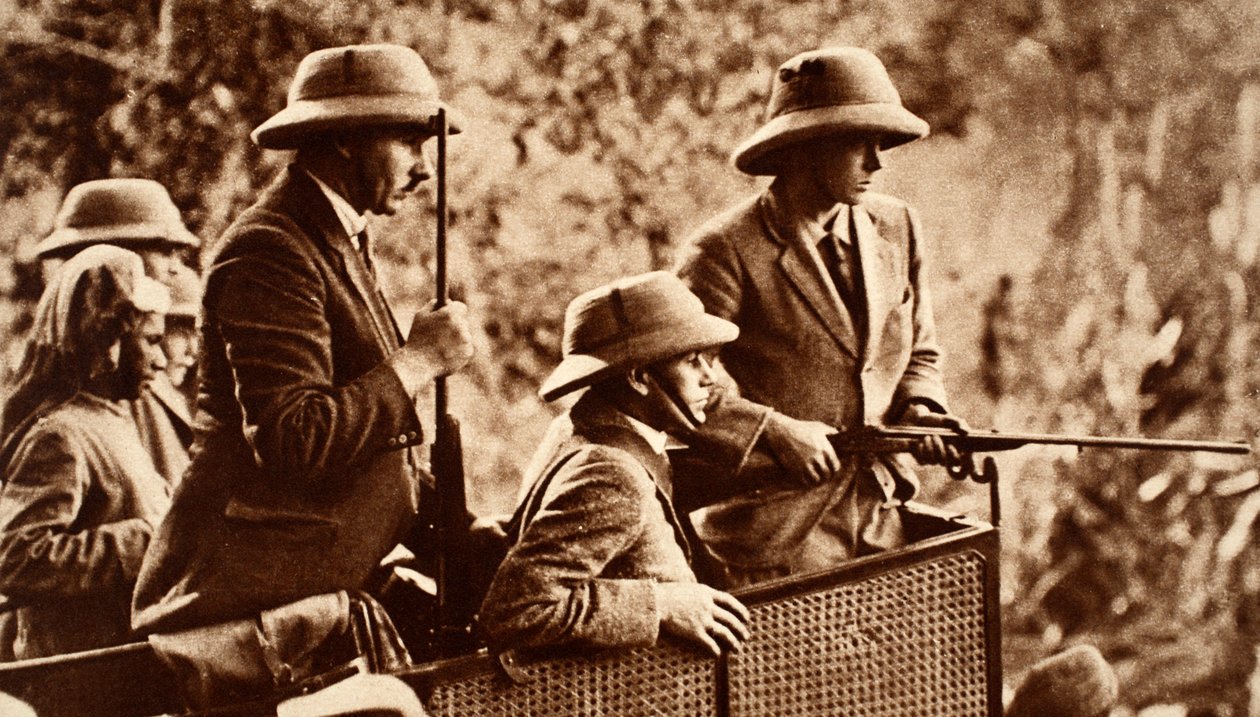Le tour indien - le roi Édouard VIII chassant le tigre au Népal, 1921 - English Photographer