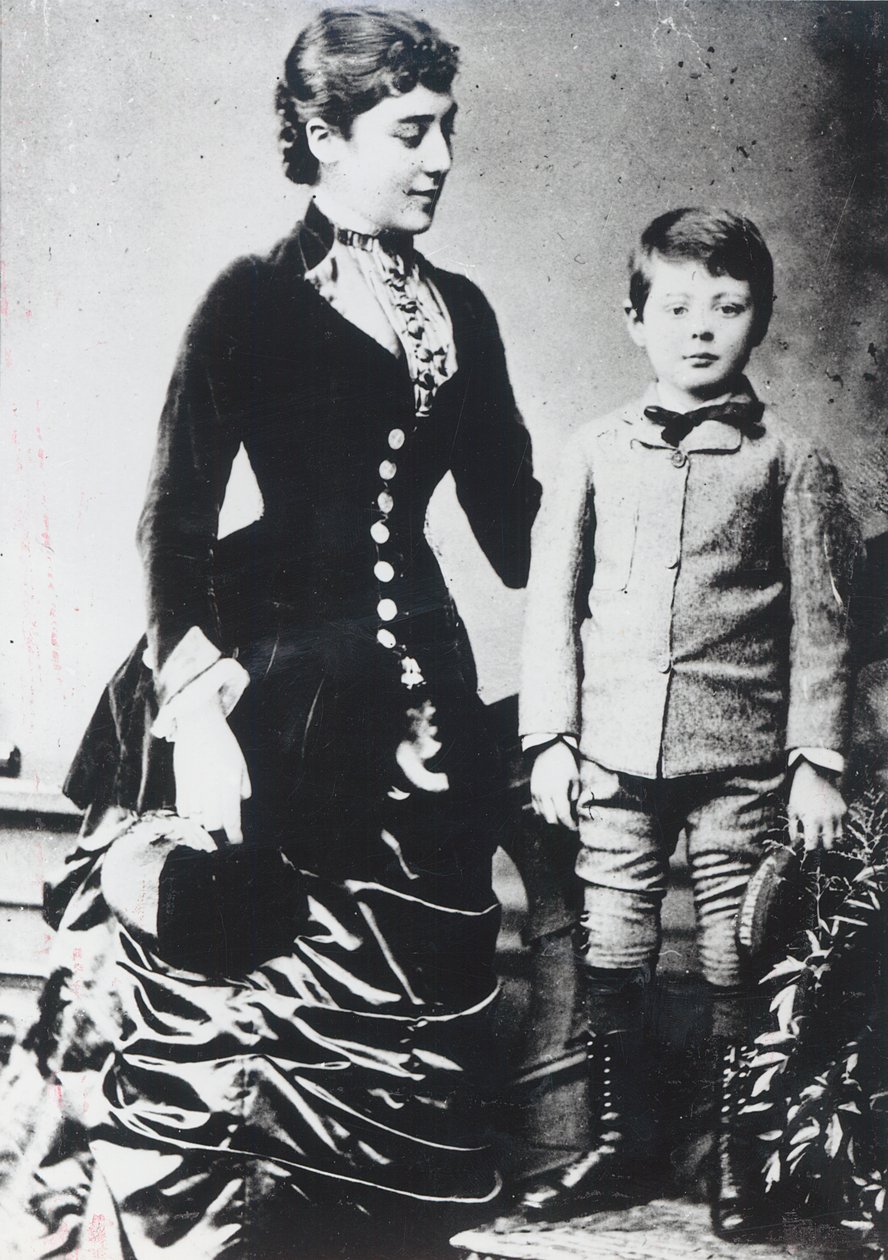 Winston Churchill avec sa mère, Lady Randolph Churchill - English Photographer