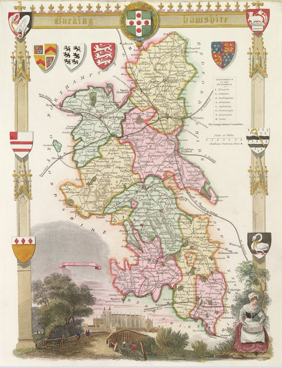 Buckinghamshire avec illustrations de la chapelle du collège d