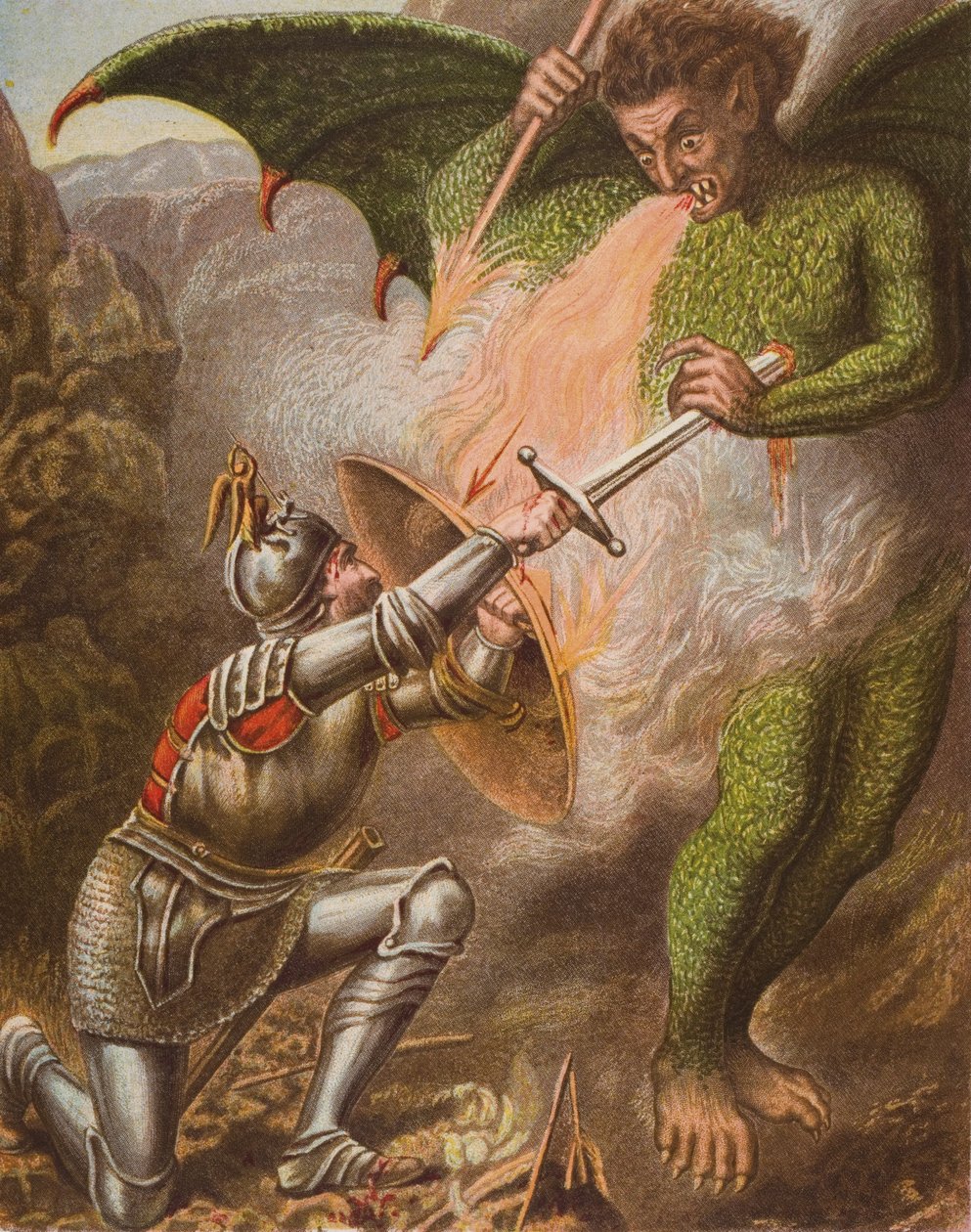 Le conflit de Christian avec Apollyon, illustration tirée de 