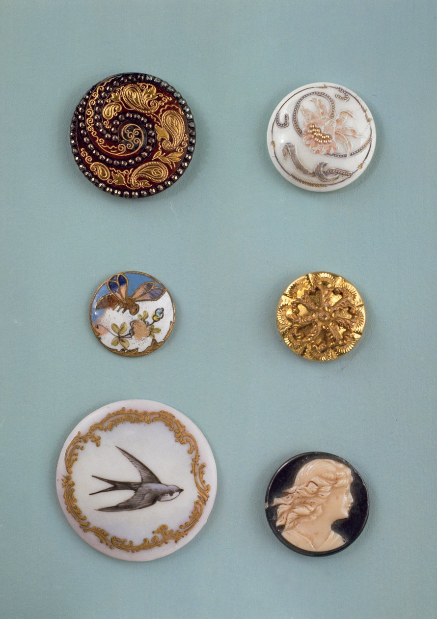 Collection de boutons, anglais, milieu du 19e siècle - English School