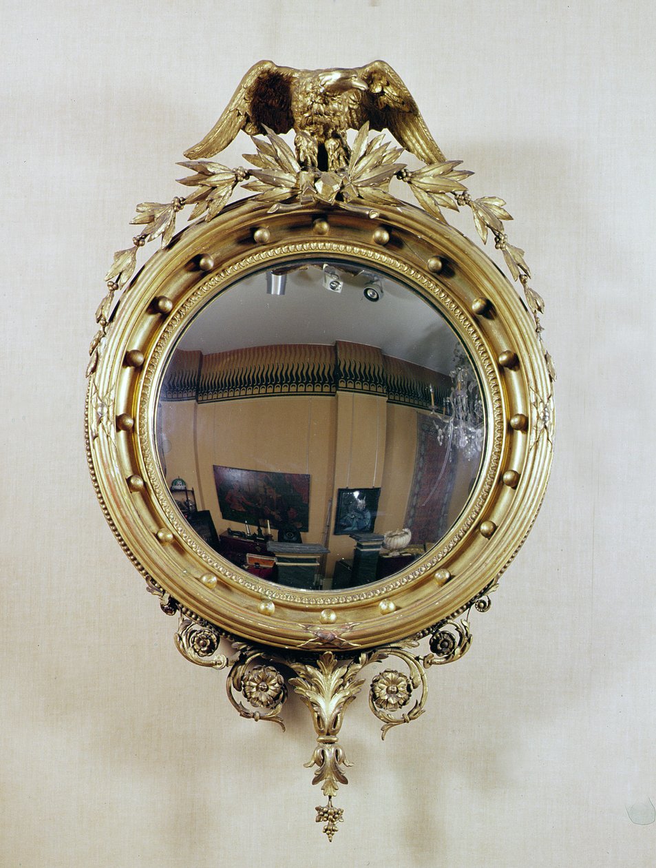 Miroir convexe en bois doré - English School