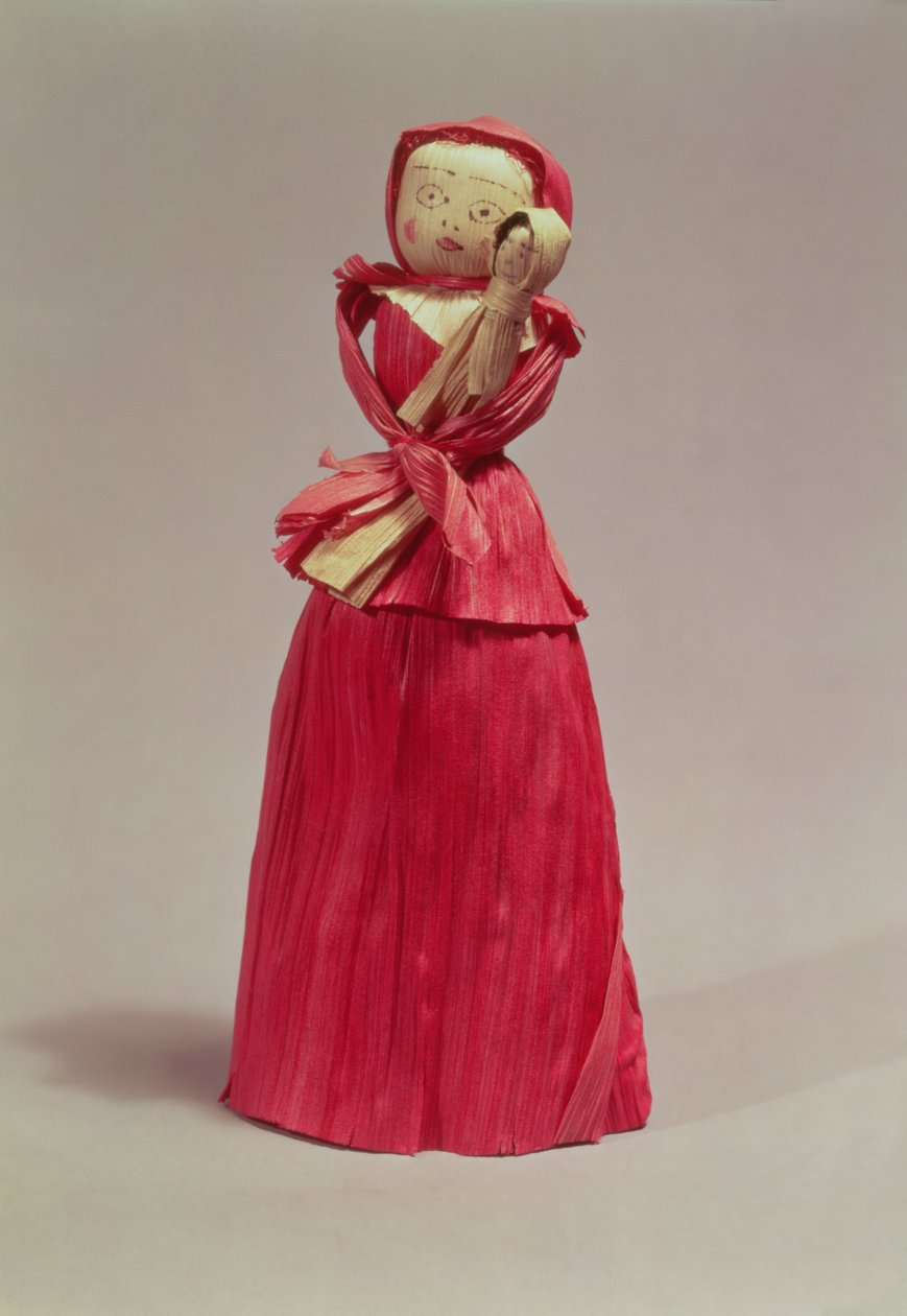 Poupée en feuilles de maïs, époque victorienne, vers 1880 - English School