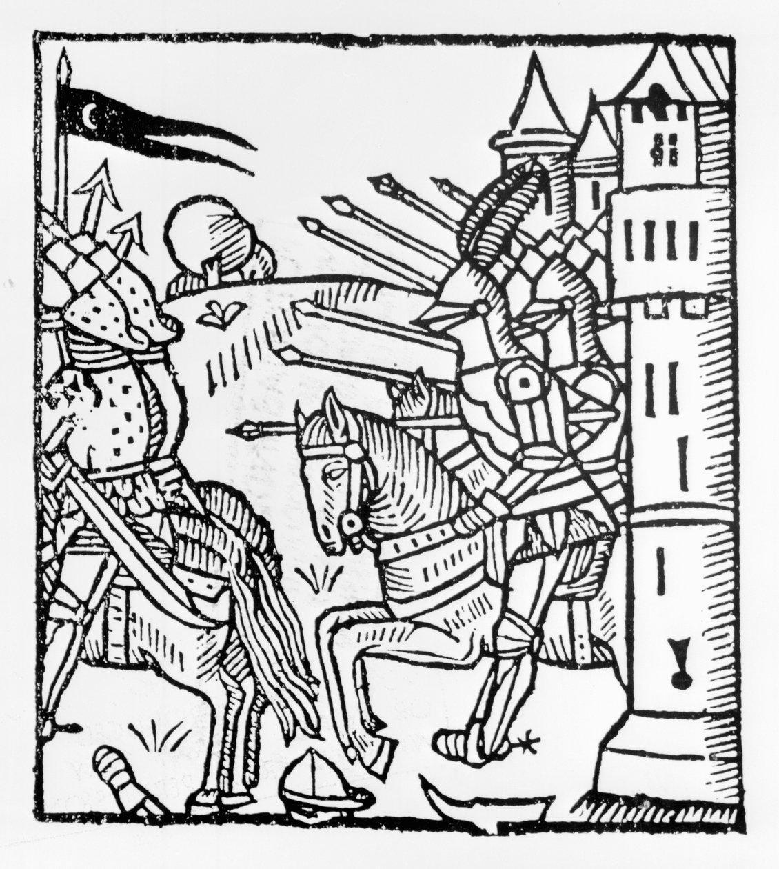 Chevaliers croisés partant pour la bataille - English School