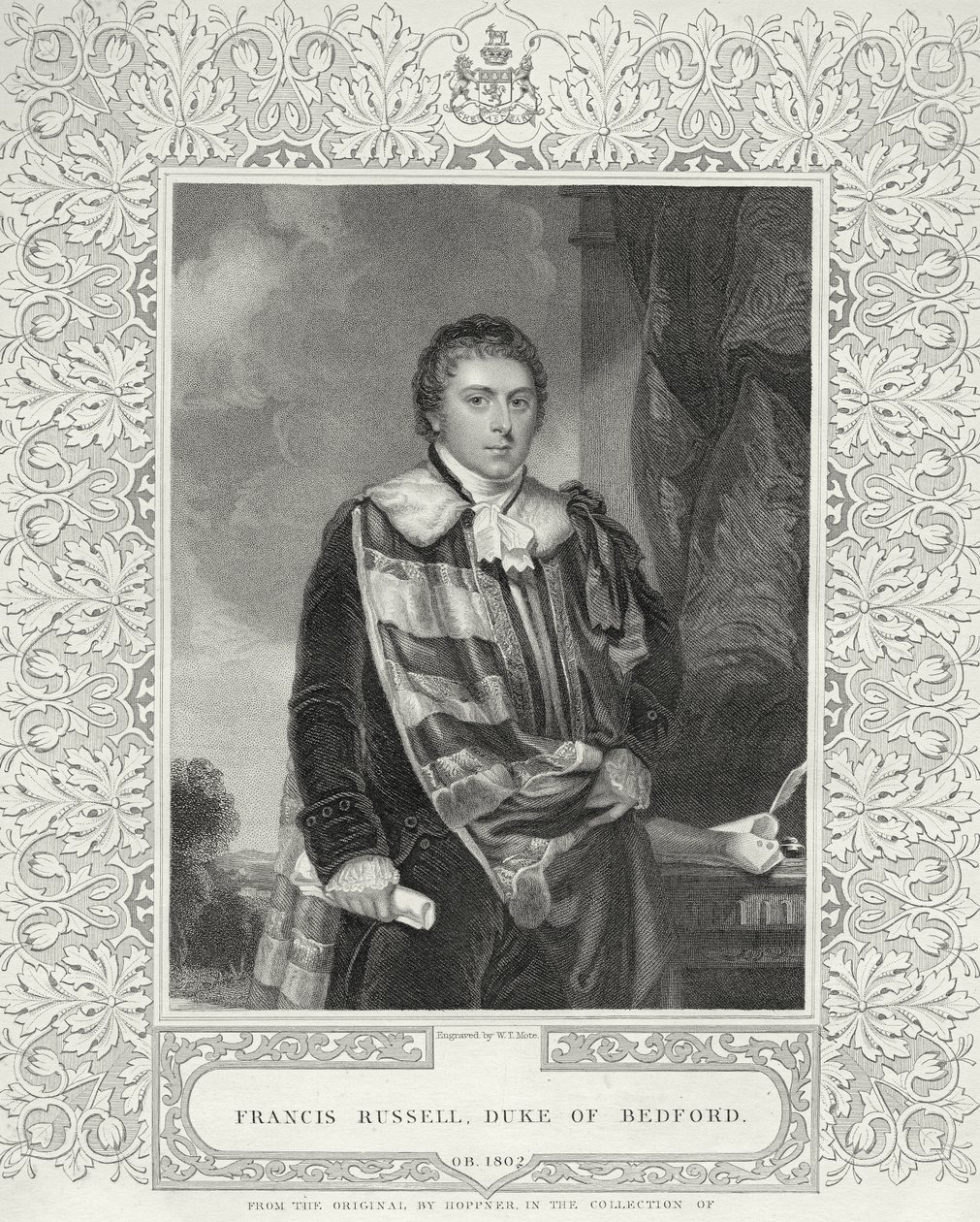 Francis Russell, 5e duc de Bedford, gravé par W. T. Mote - English School