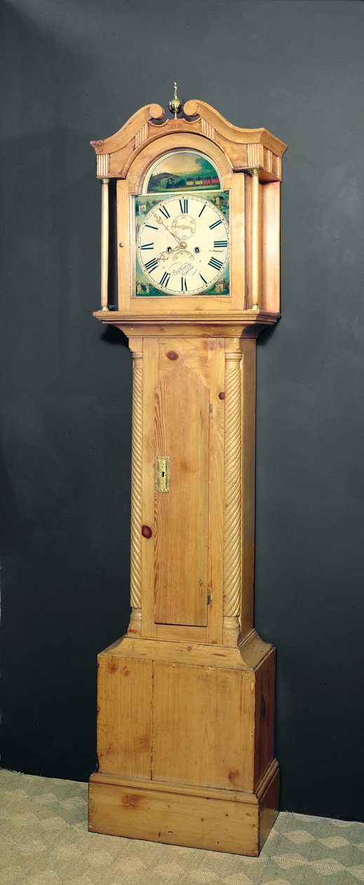 Horloge à long case, avec peinture émaillée d