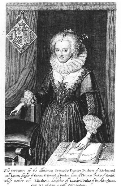Portrait de la princesse Frances, duchesse de Richmond et Lennox, gravé par Guilh, 1623 - English School
