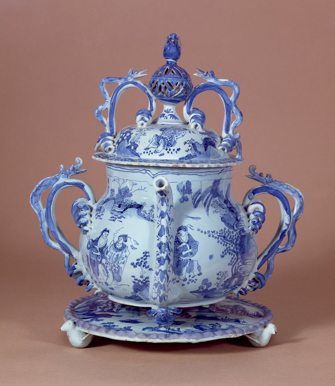 Pot à posset et support, Bristol, 1685 - English School